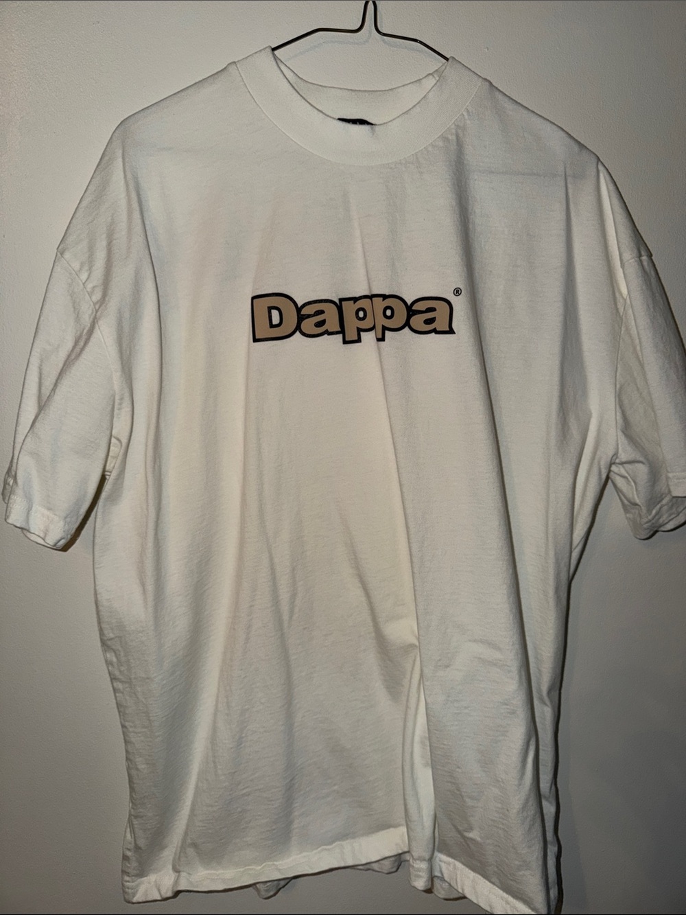 Boohoo Mens White Tee with Tan 'Dappa' Logo